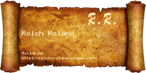 Reich Roland névjegykártya